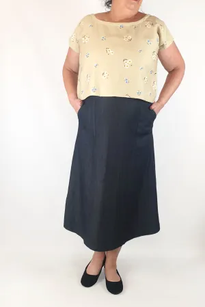 Rummage style cream print top size 16