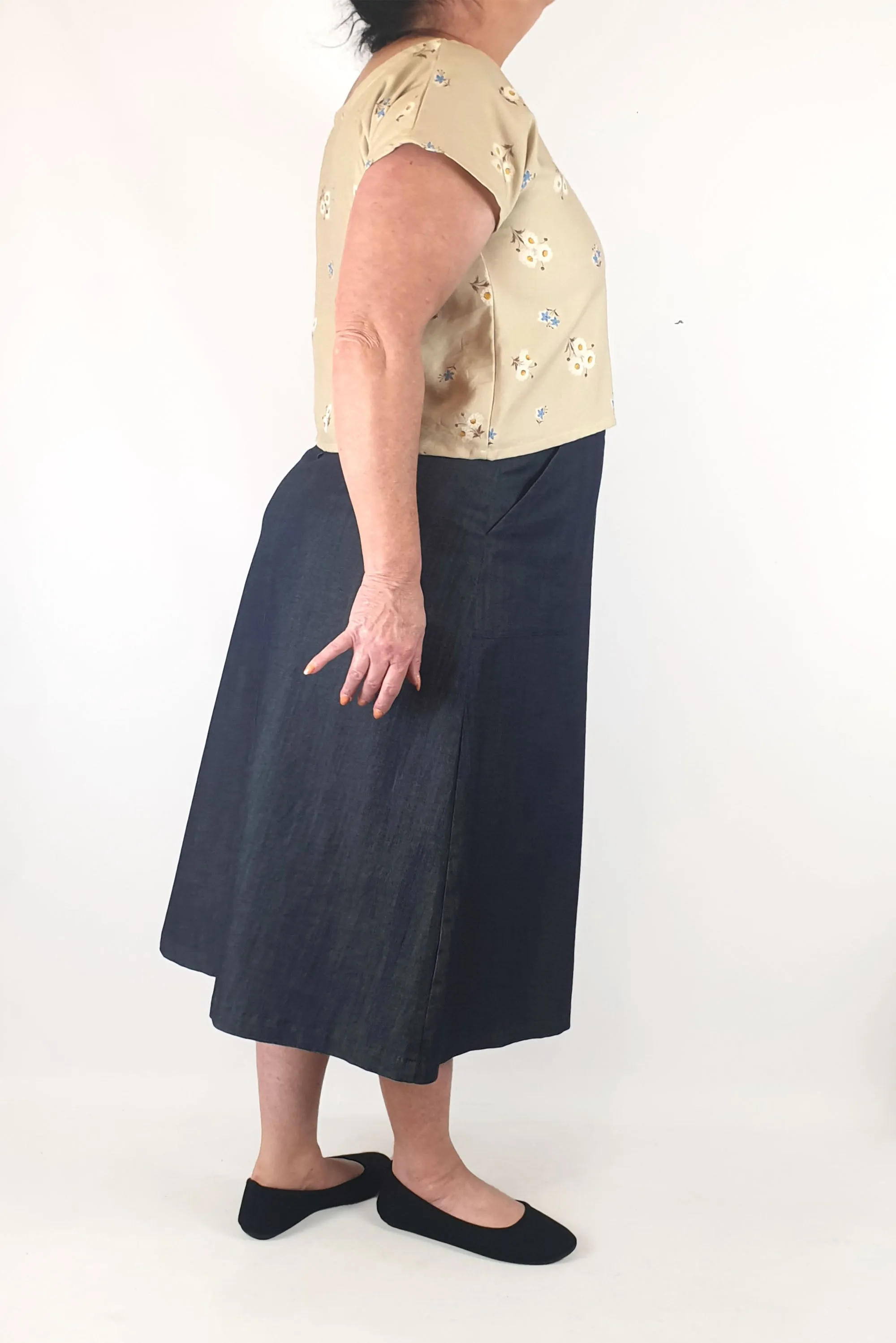 Rummage style cream print top size 16