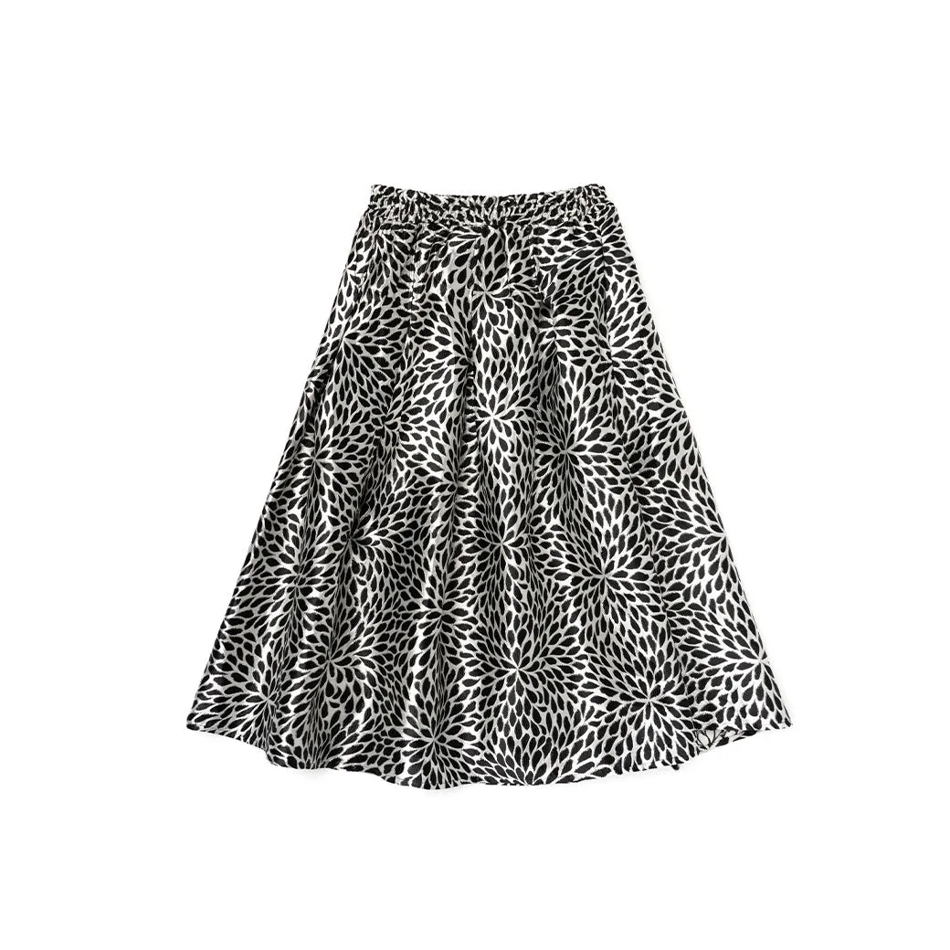 SAMPLE - Polly Party Skirt - Black & Silver Brocade