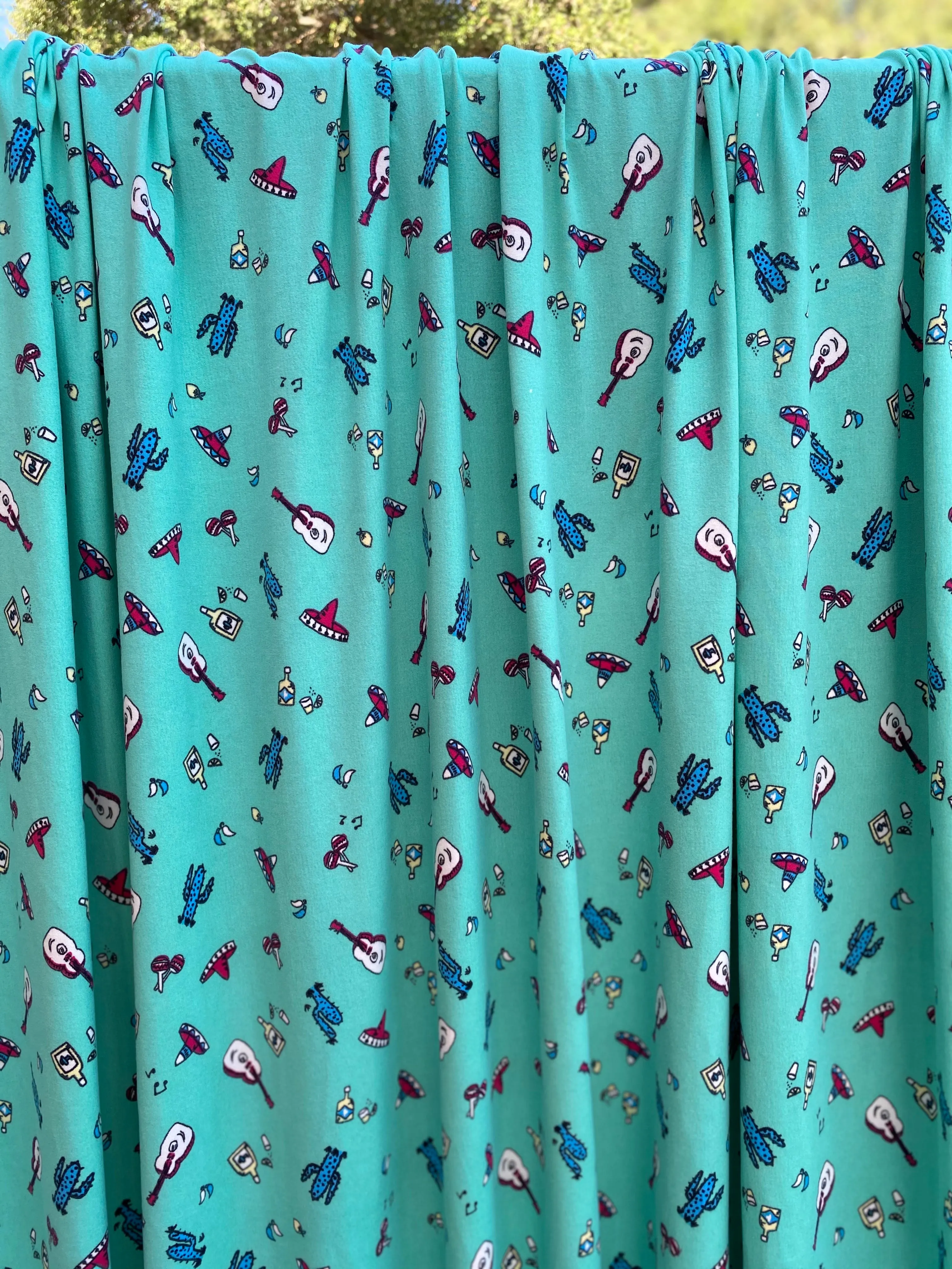 Seafoam Fiesta Double Brushed Polyester Spandex