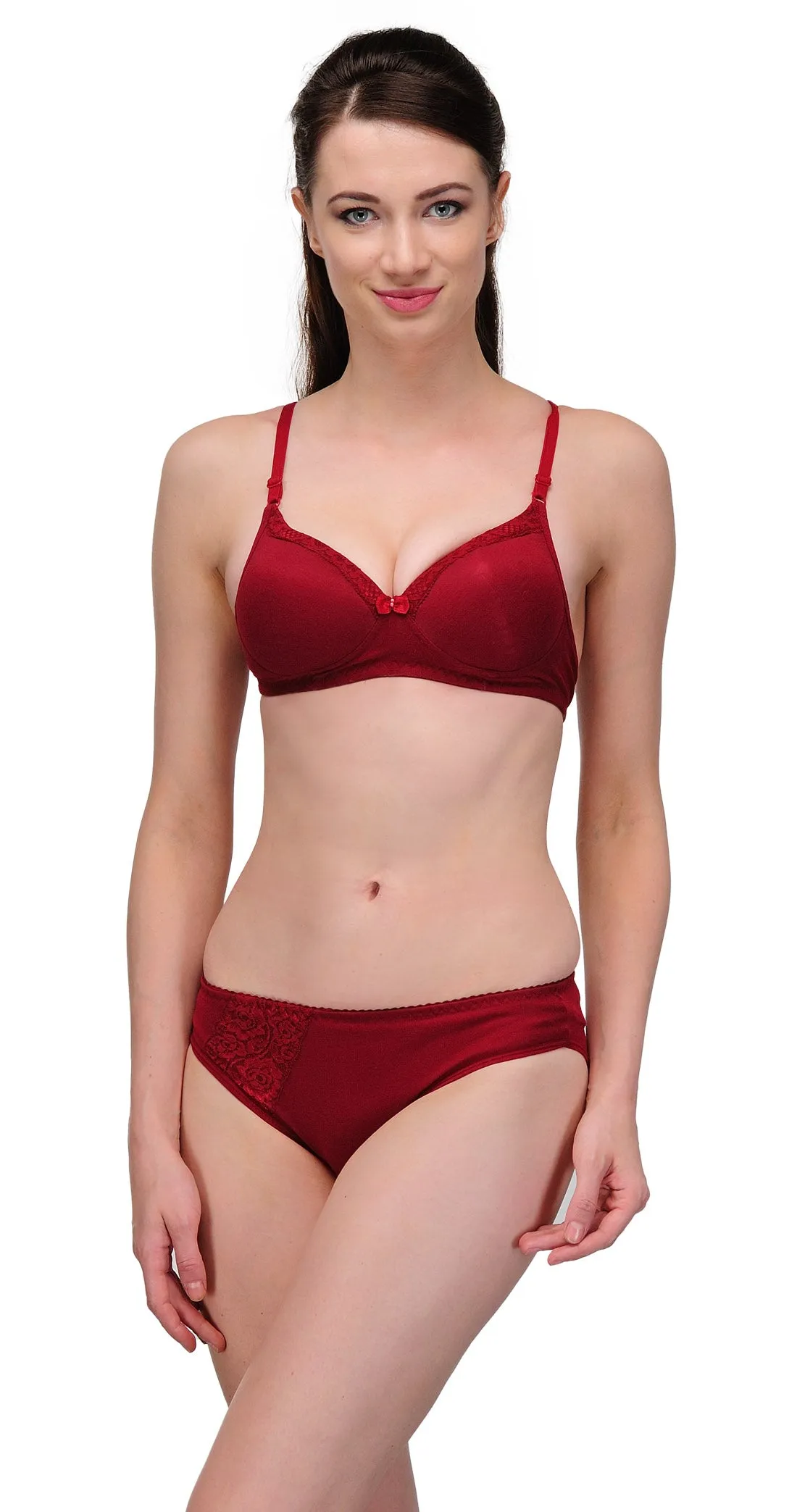 Seamless Padded Lace Bra & Panty Set (Pack of 3)