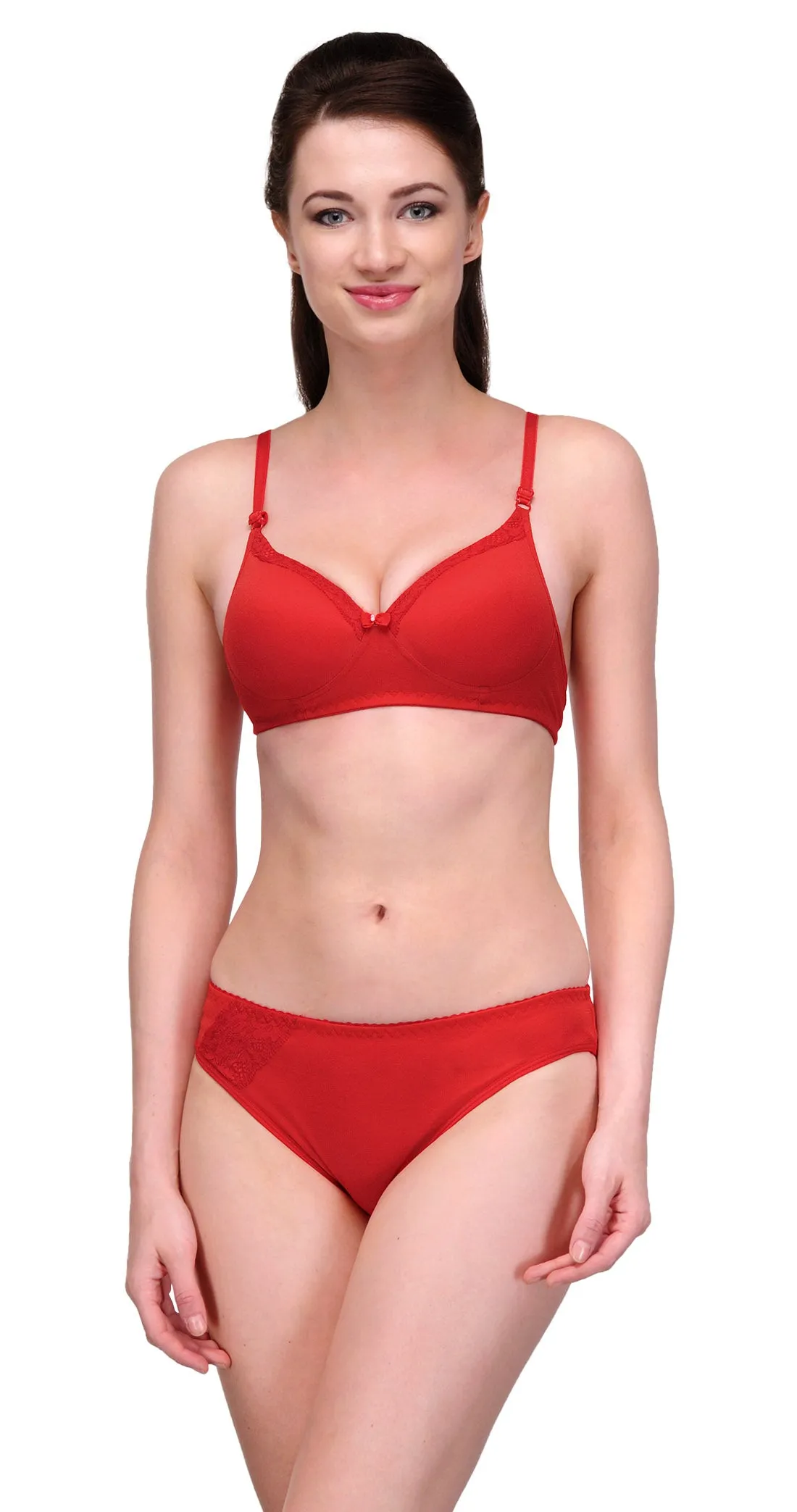Seamless Padded Lace Bra & Panty Set (Pack of 3)
