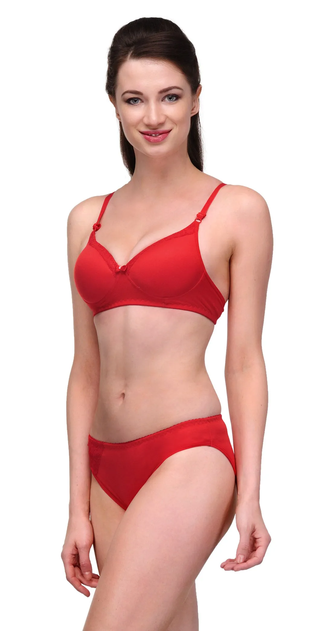 Seamless Padded Lace Bra & Panty Set (Pack of 3)