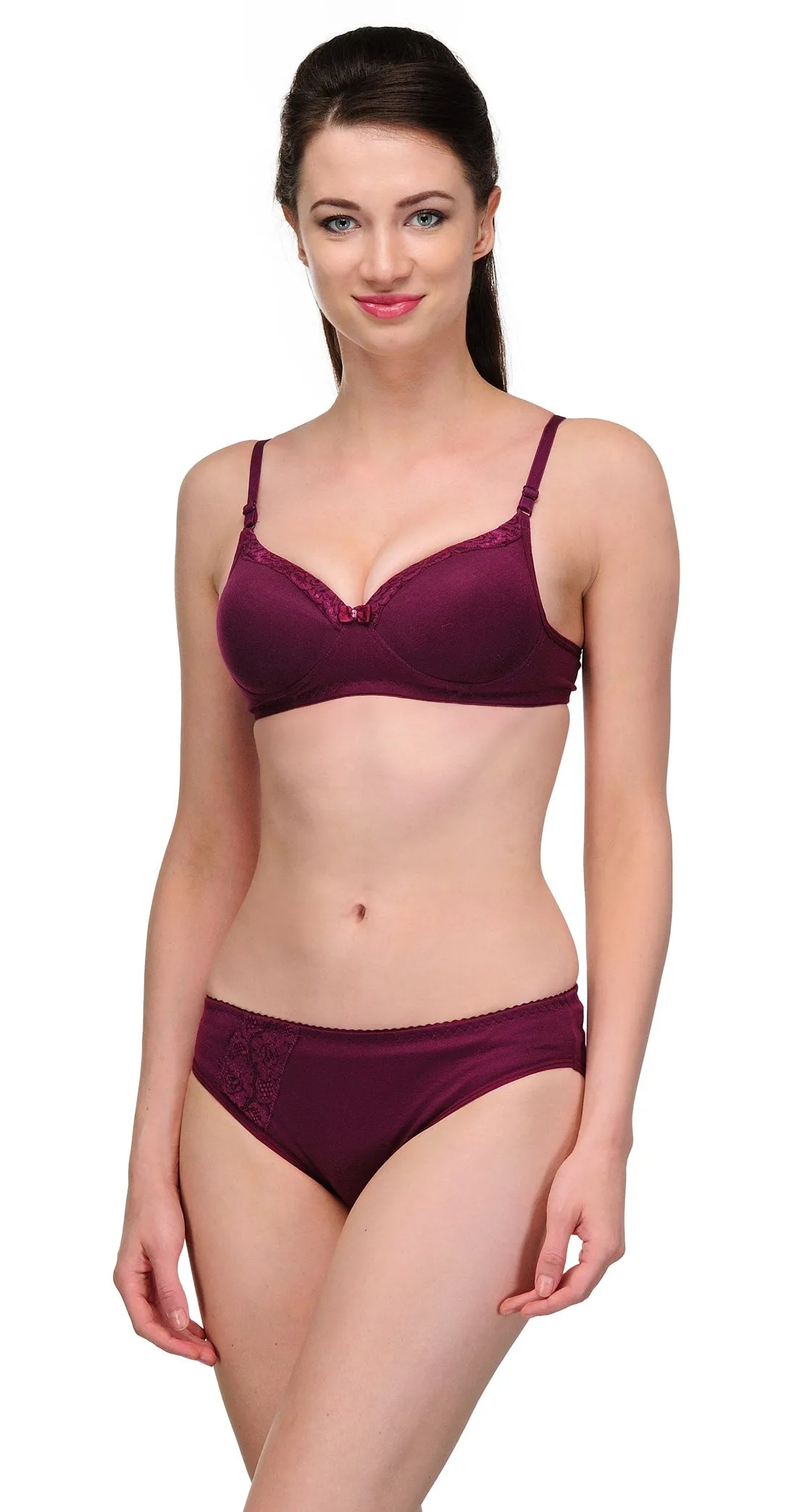 Seamless Padded Lace Bra & Panty Set (Pack of 3)
