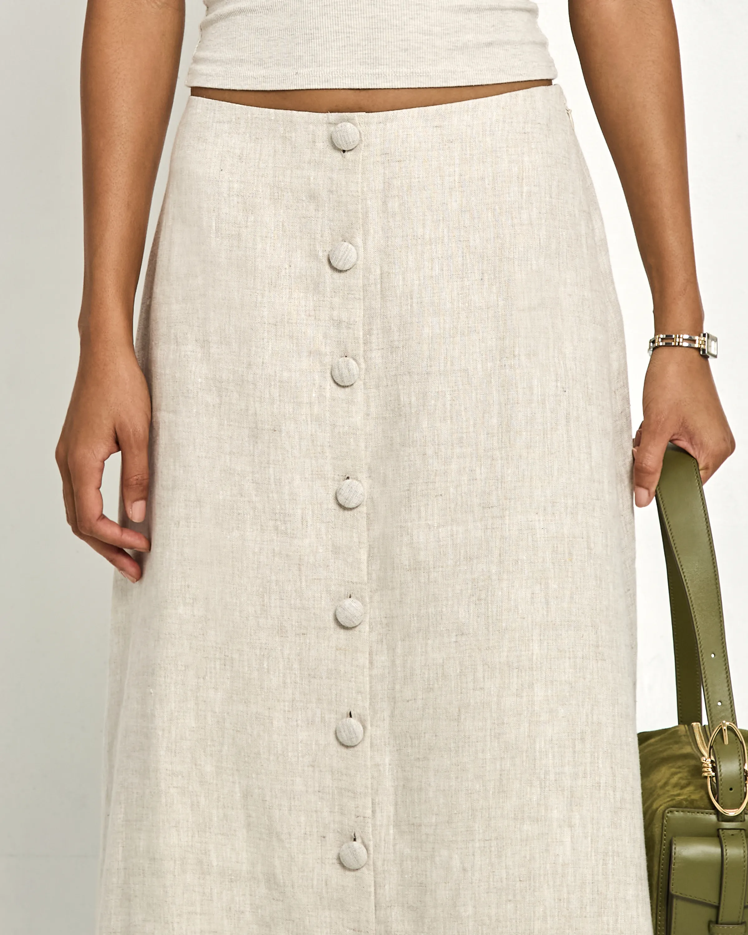 Sibel Linen Maxi Skirt