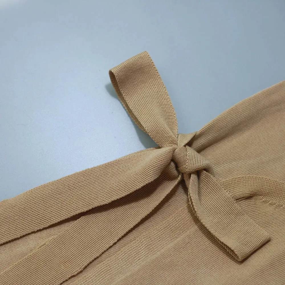 Simplee Casual V-Neck Knitted Home Style Fashion Tube Dress