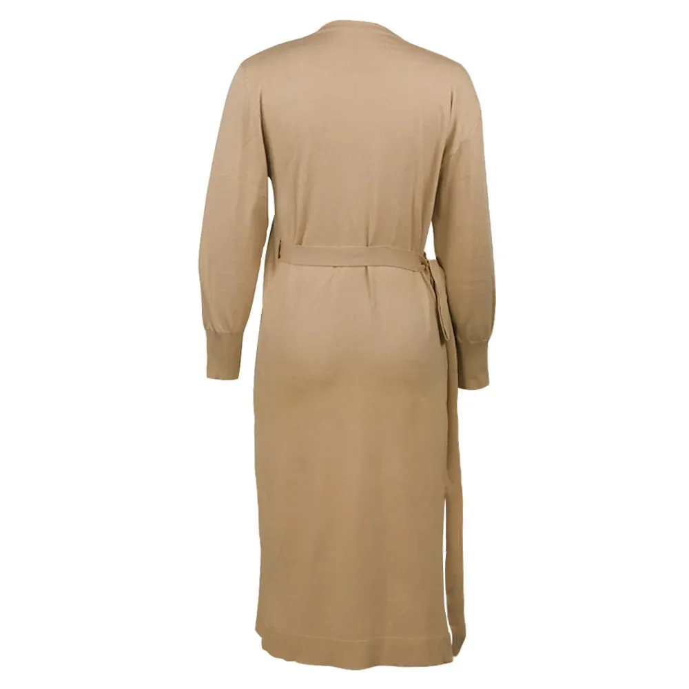 Simplee Casual V-Neck Knitted Home Style Fashion Tube Dress