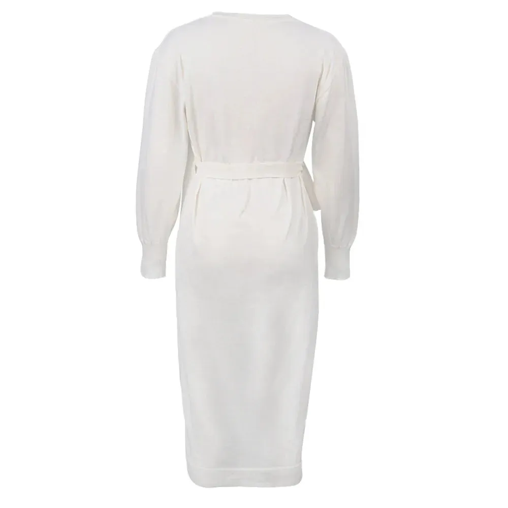 Simplee Casual V-Neck Knitted Home Style Fashion Tube Dress