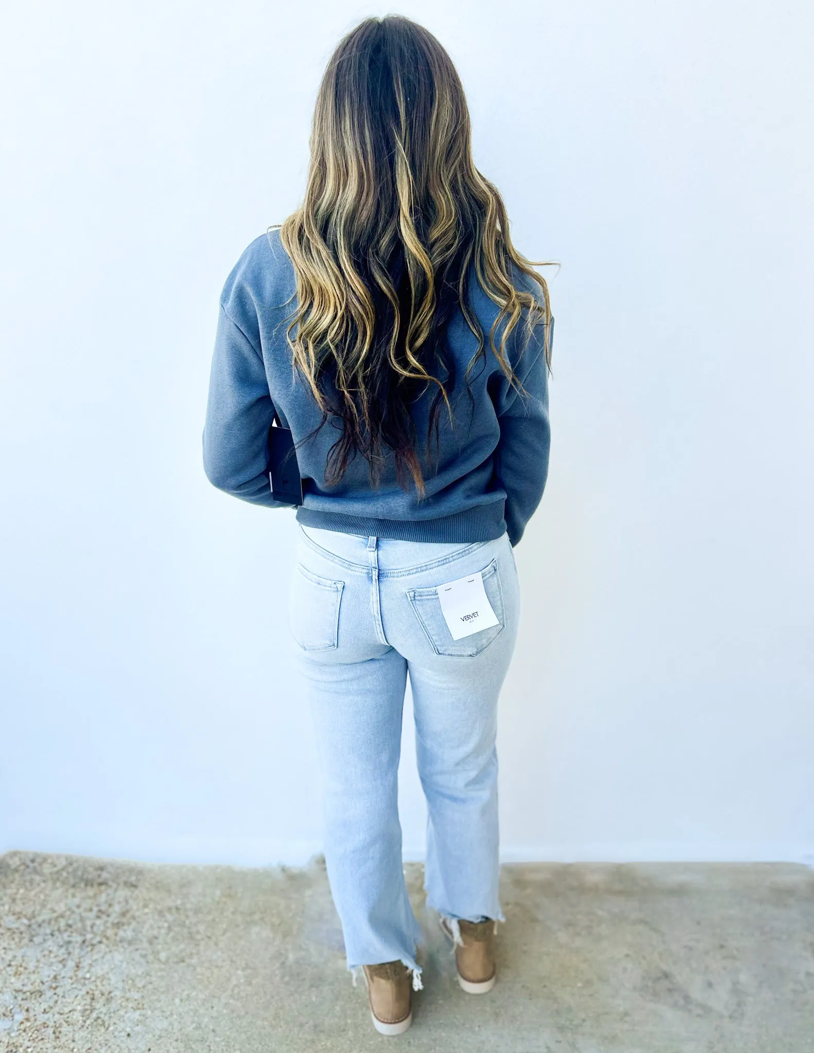 Sit Still Look Pretty Fleece Pullover in Stormy Weather