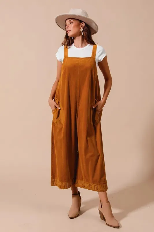 SO ME Corduroy Overalls Jumpsuit