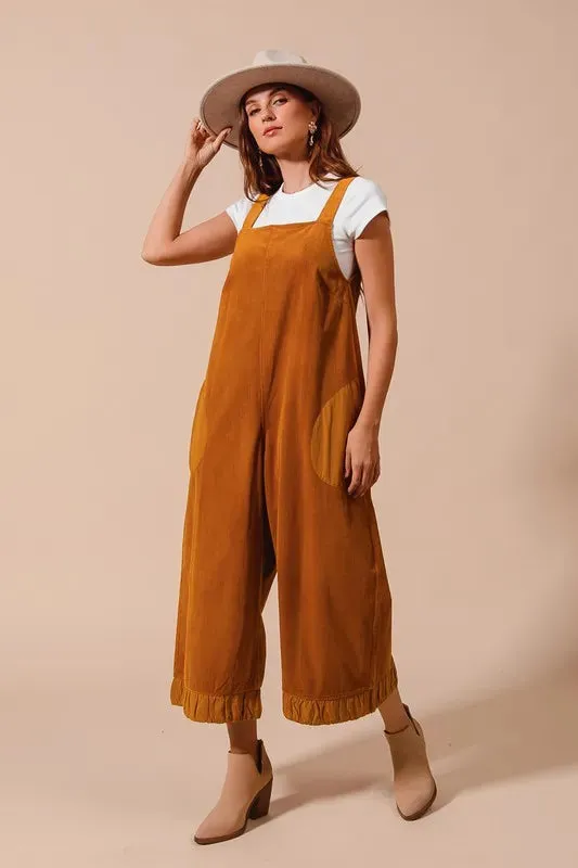 SO ME Corduroy Overalls Jumpsuit