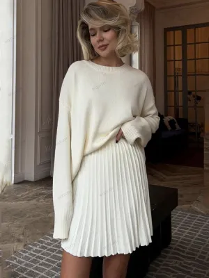 Solid Color Pullover Set
