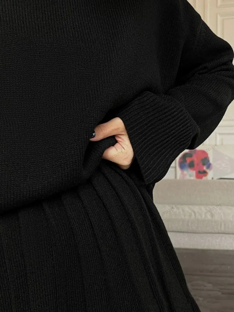 Solid Color Pullover Set
