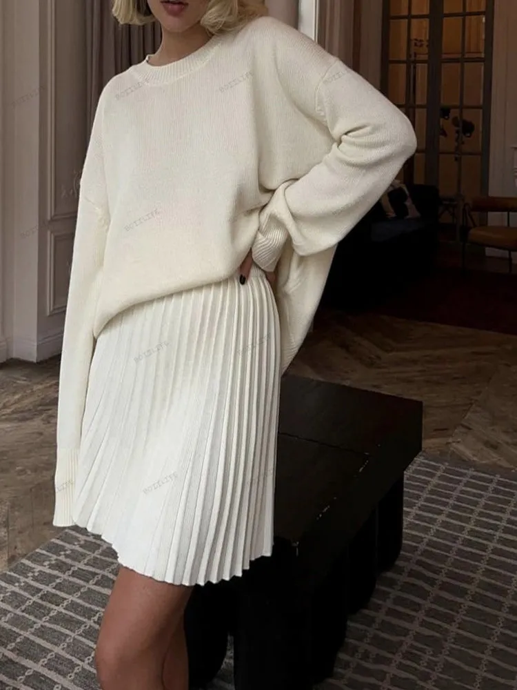 Solid Color Pullover Set