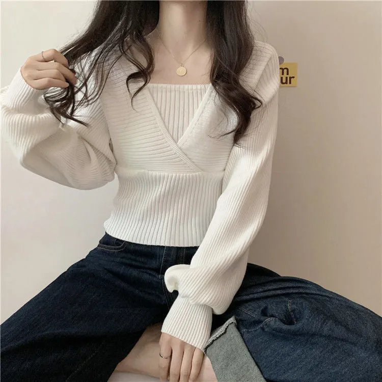 Solid Knitted Loose Elegant Sweater