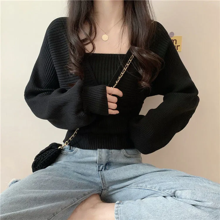 Solid Knitted Loose Elegant Sweater
