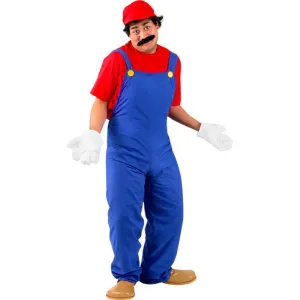 Super Plumber Adult Costume M. Video 80s Game Fancy Dress