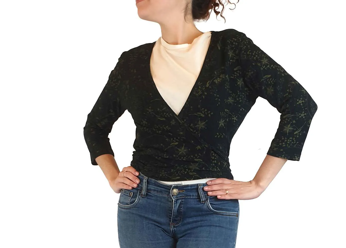 Surface Art black print cropped long sleeve cardigan size S