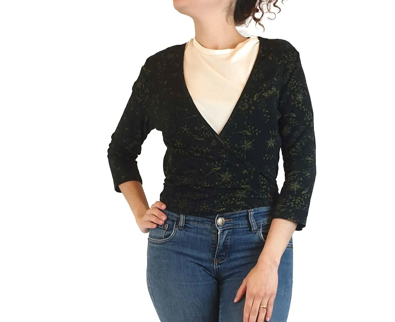 Surface Art black print cropped long sleeve cardigan size S