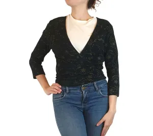 Surface Art black print cropped long sleeve cardigan size S