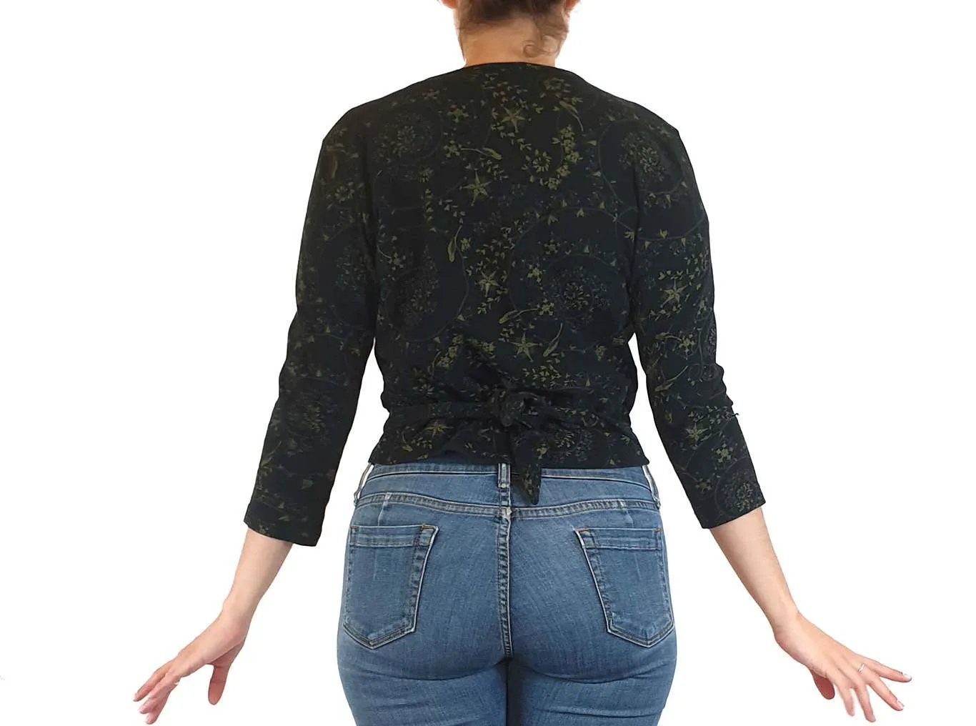 Surface Art black print cropped long sleeve cardigan size S