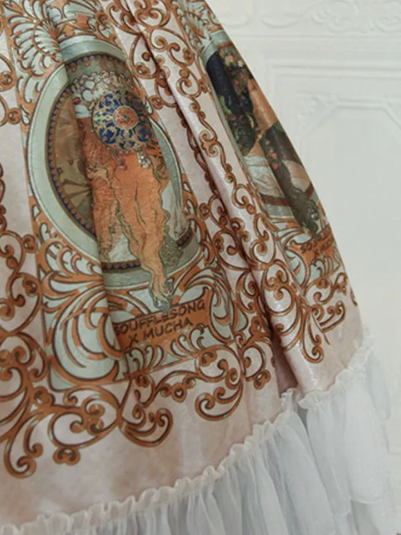 Sweet Lolita JSK Dress Polyester Sleeveless Ruffles Sweet Dress Lolita Jumper Dress