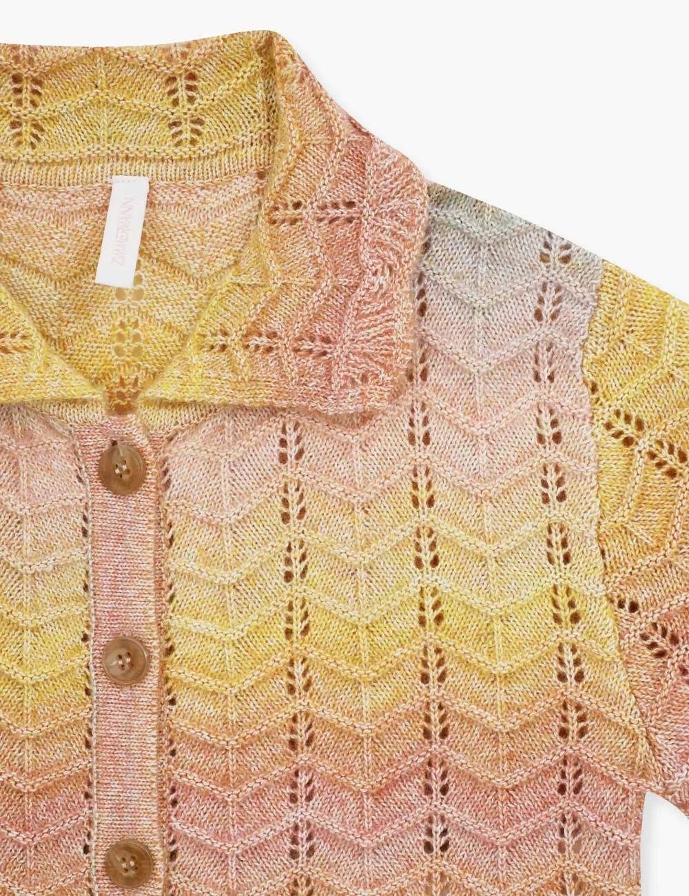 Tallow Chevron Knit Polo Top