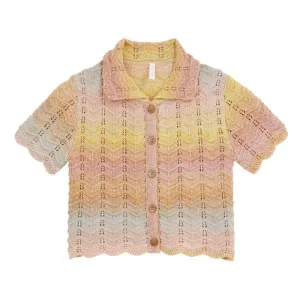 Tallow Chevron Knit Polo Top