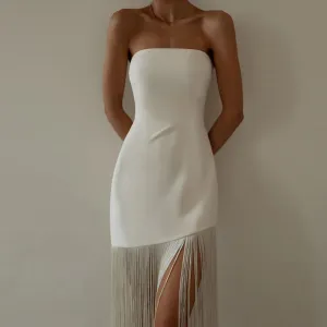 Tassel top slit dress