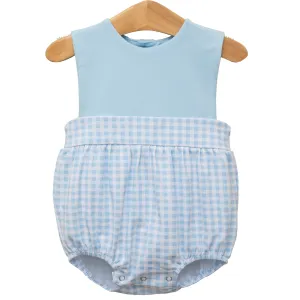 THOMAS SUNSUIT IN LIGHT BLUE GINGHAM