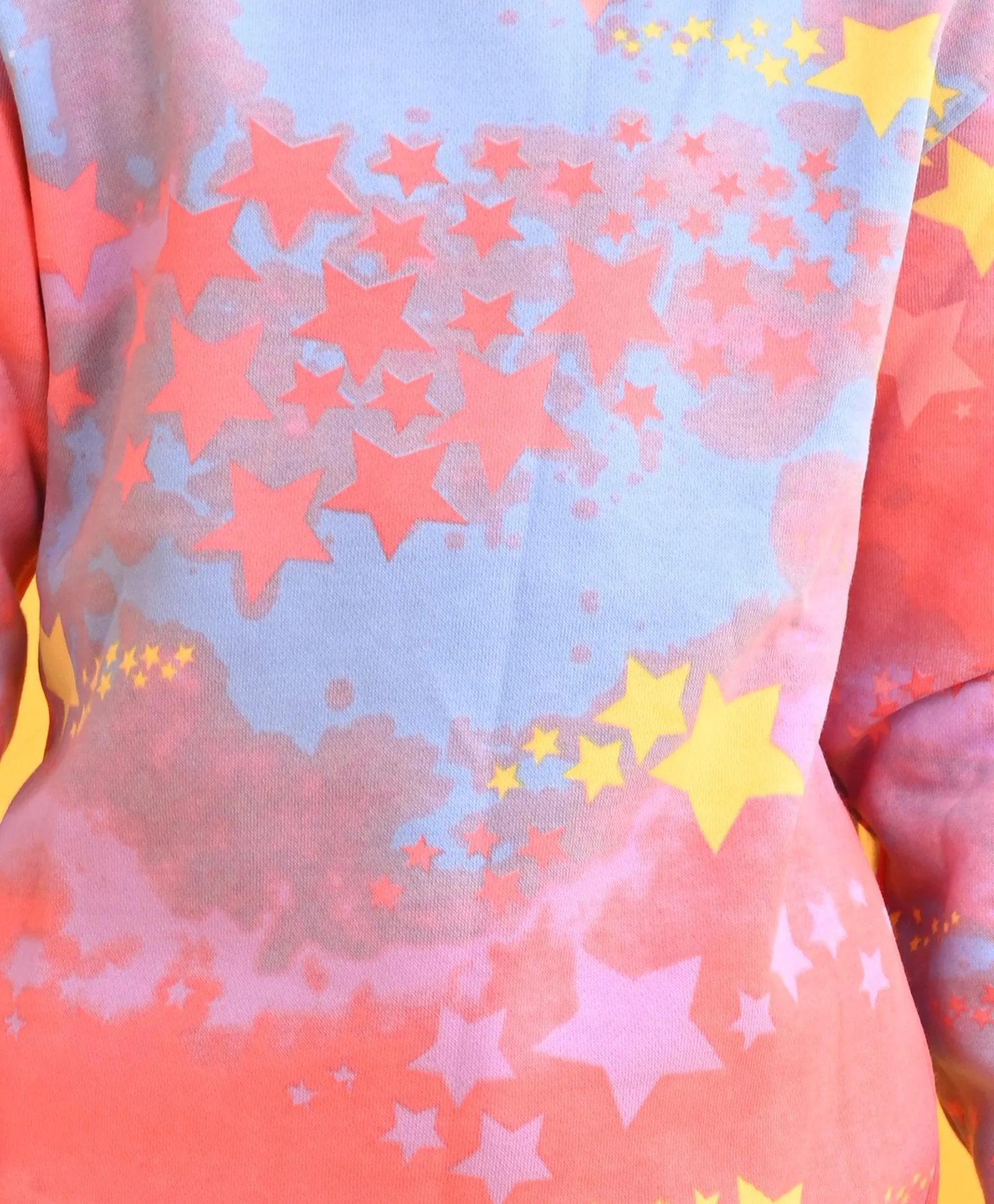 TIE DYE STAR FLEECE SWEATSHIRT JOGGER SET D - PINK