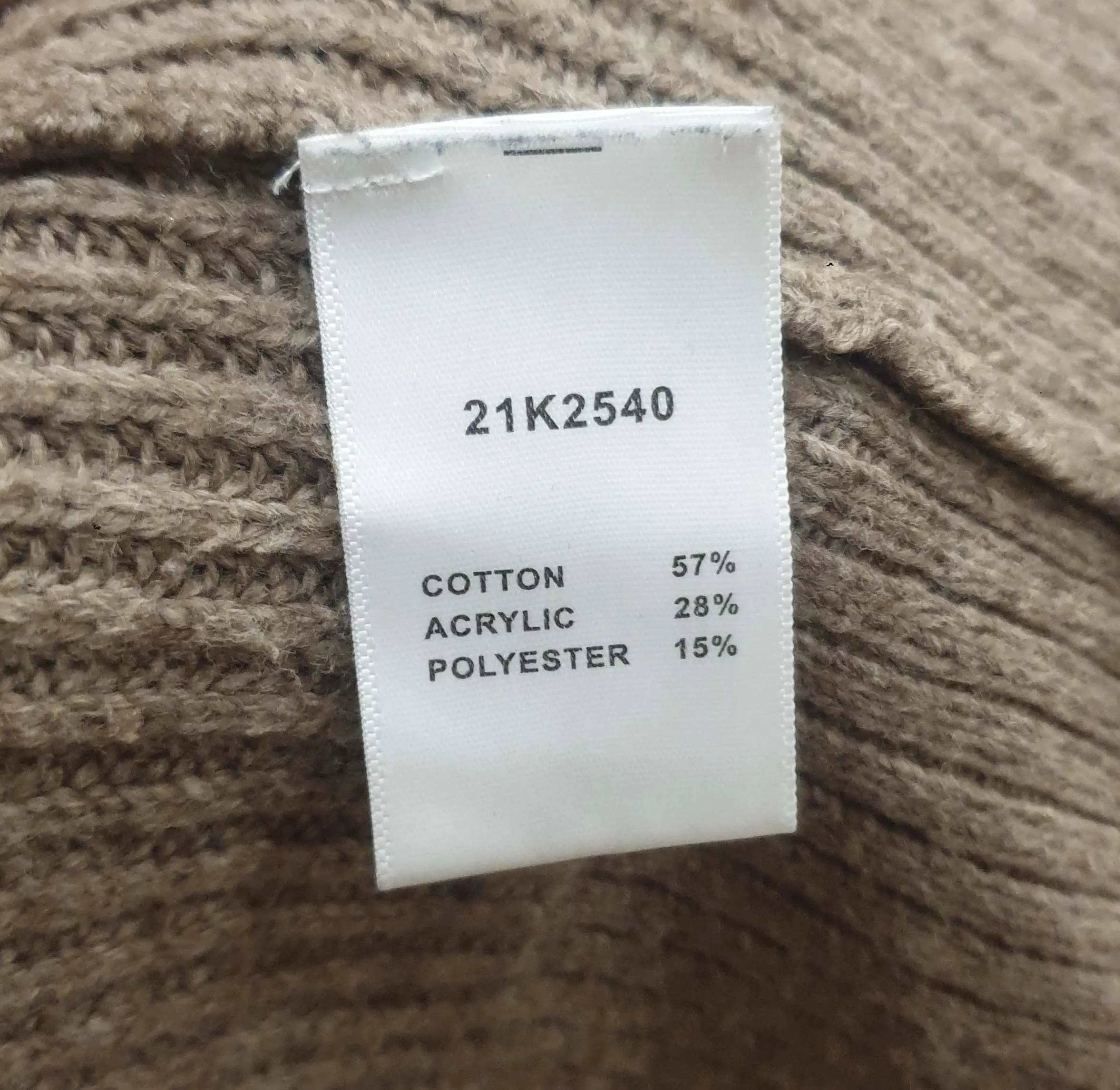 Tirelli brown knit roll neck jumper size XL