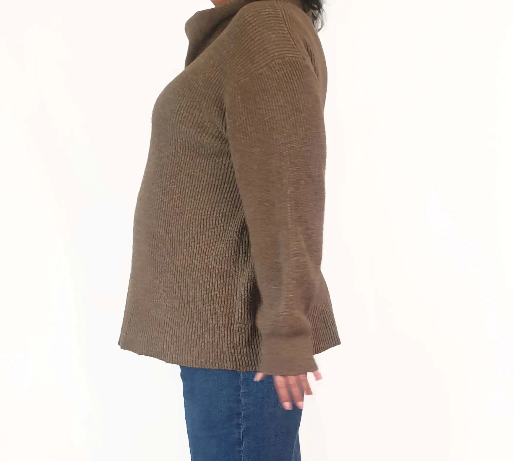 Tirelli brown knit roll neck jumper size XL