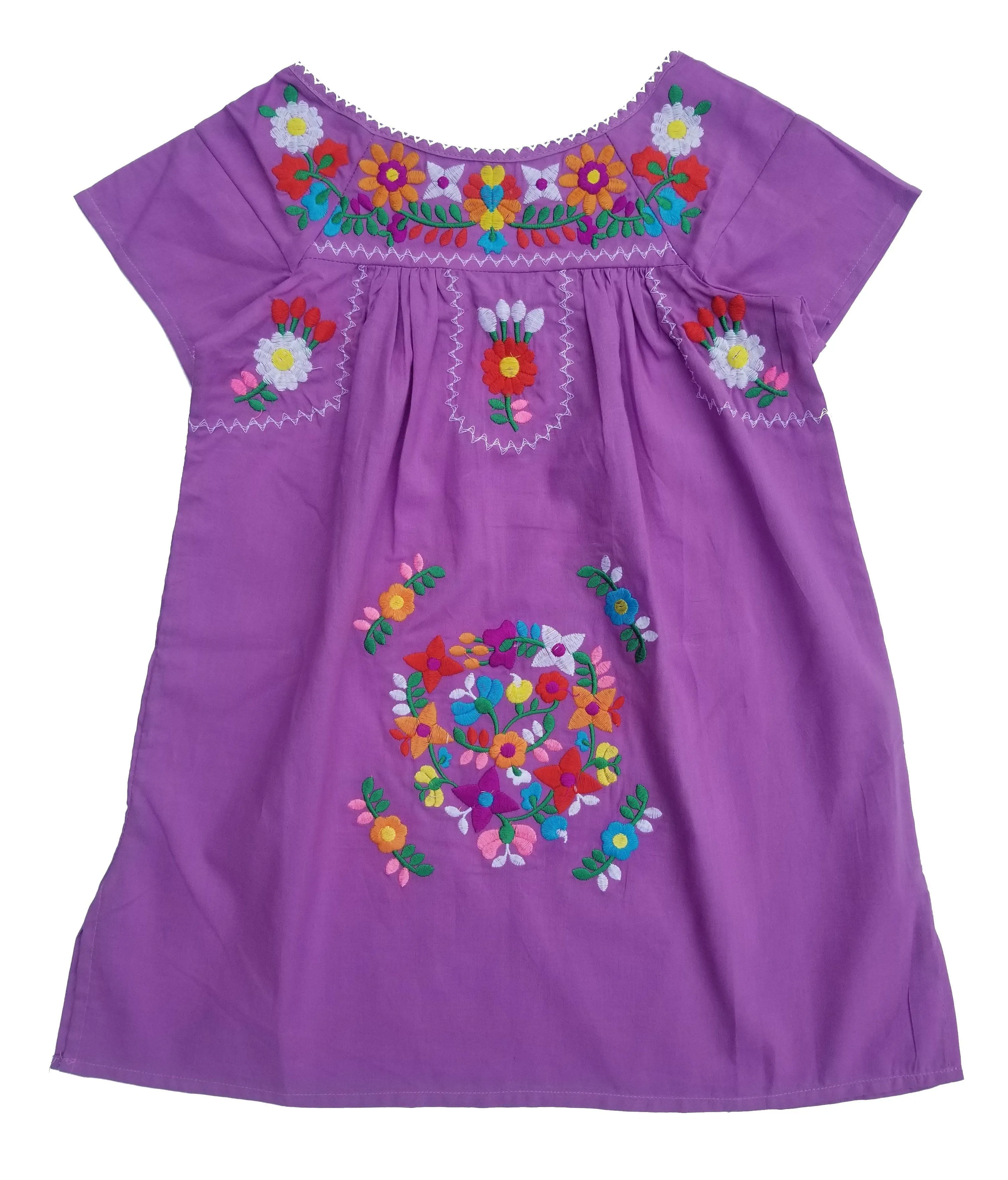 Traditional Mexican Girl Embroidered Dress