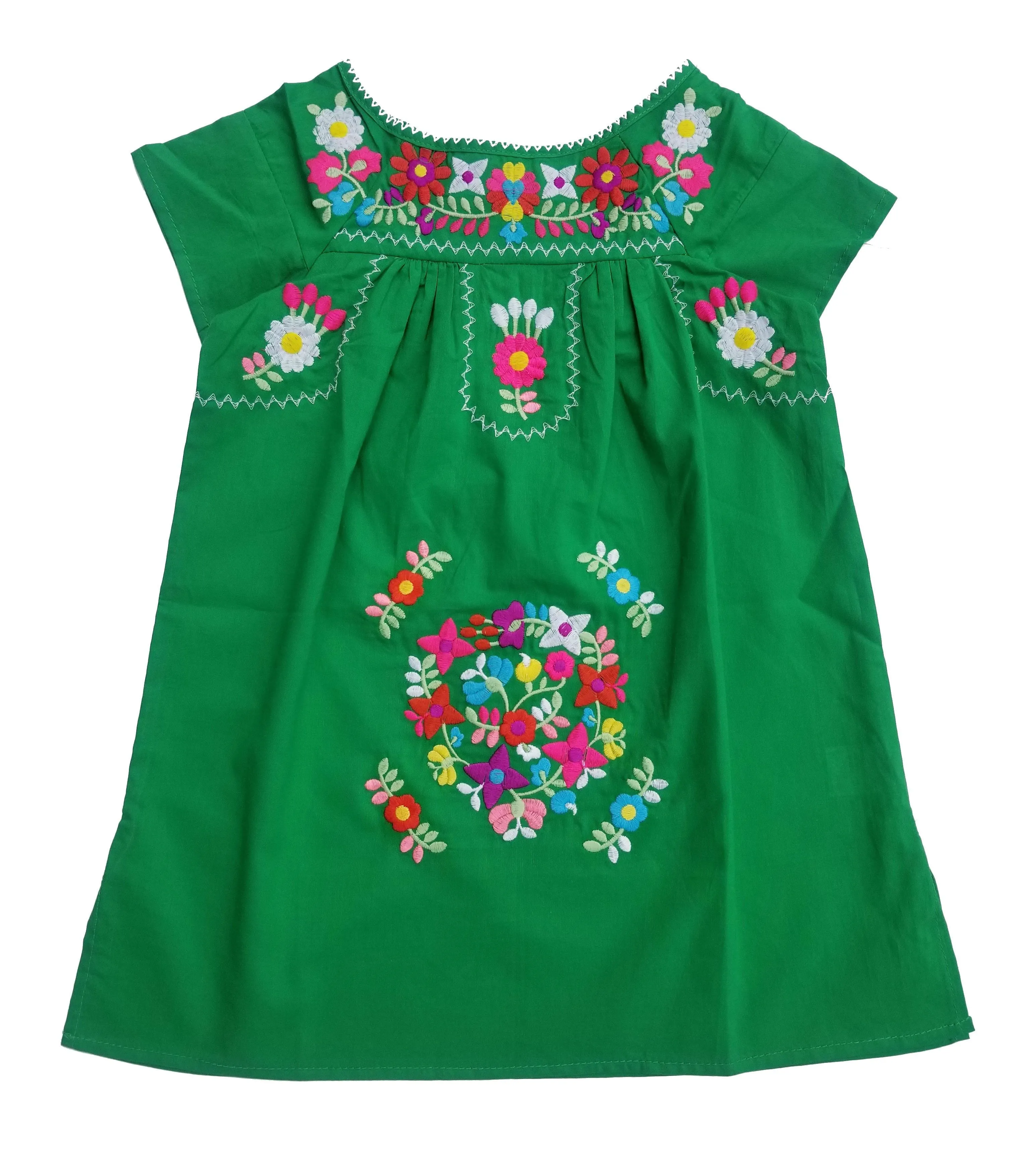 Traditional Mexican Girl Embroidered Dress