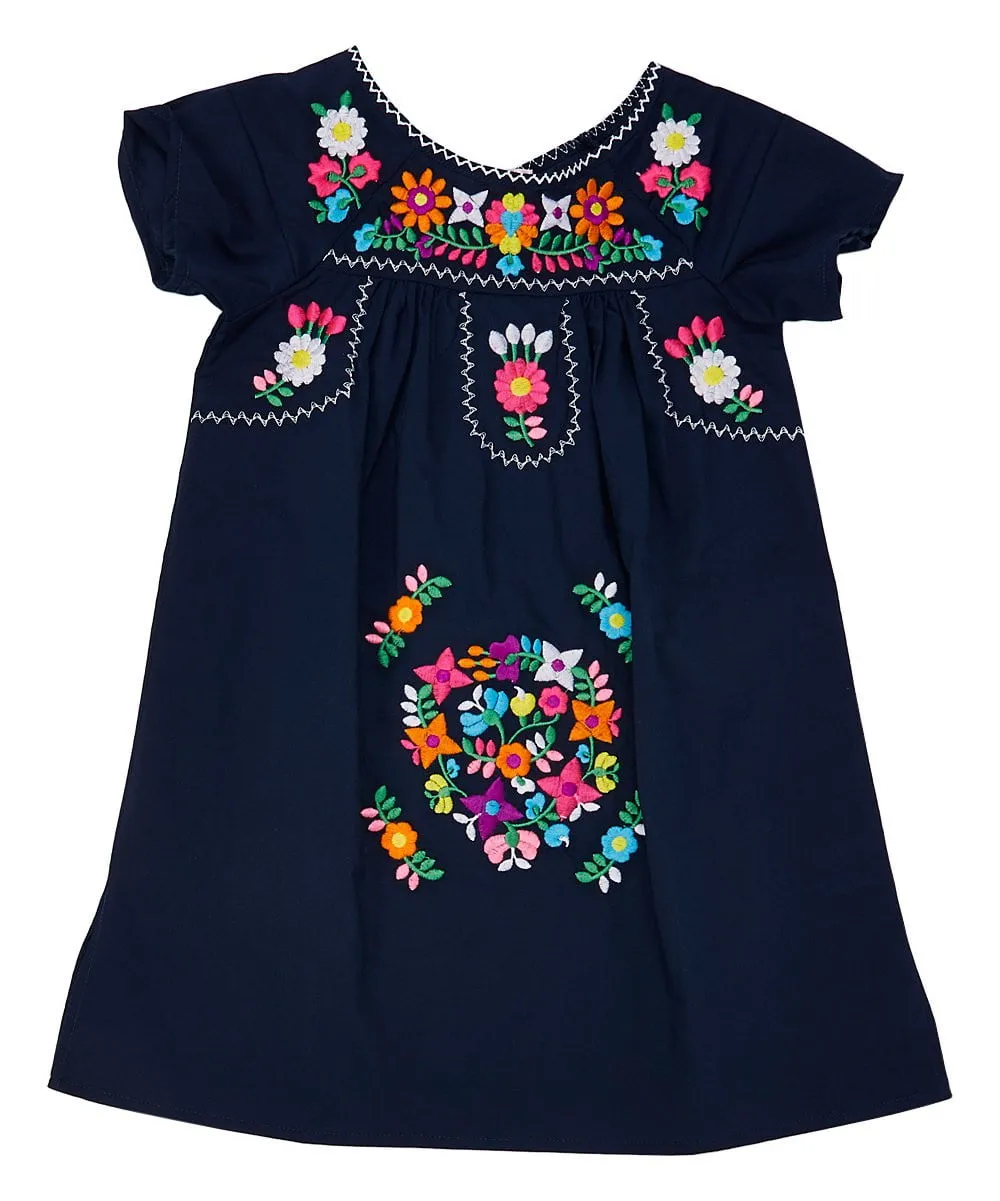Traditional Mexican Girl Embroidered Dress