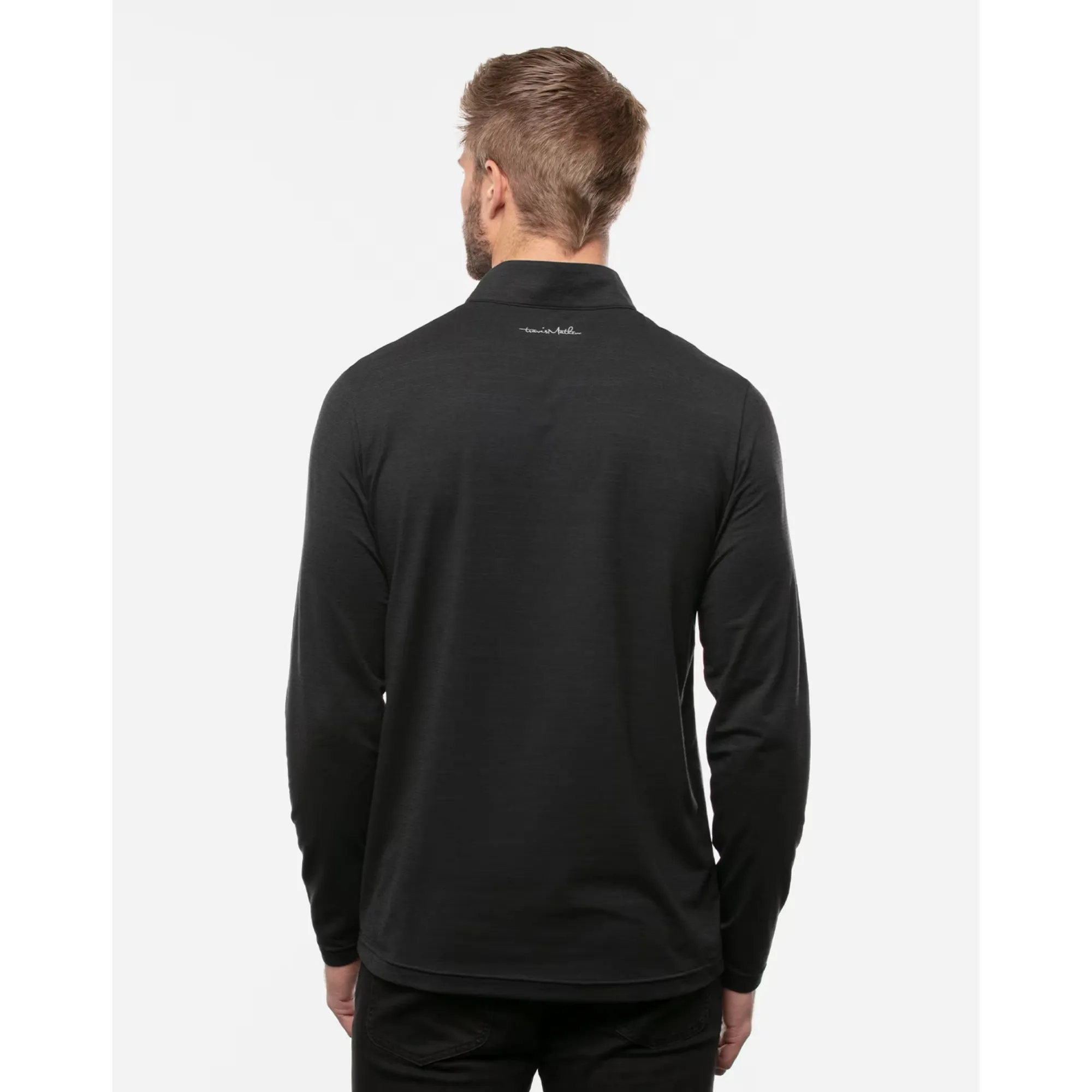 TRAVIS MATHEW MENS HAVASU 1/4 ZIP PULLOVER - BLACK