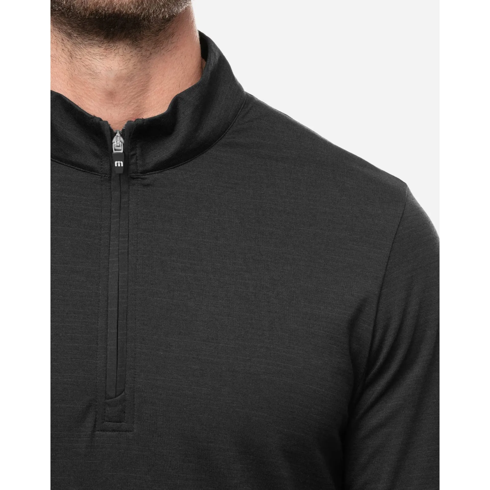 TRAVIS MATHEW MENS HAVASU 1/4 ZIP PULLOVER - BLACK
