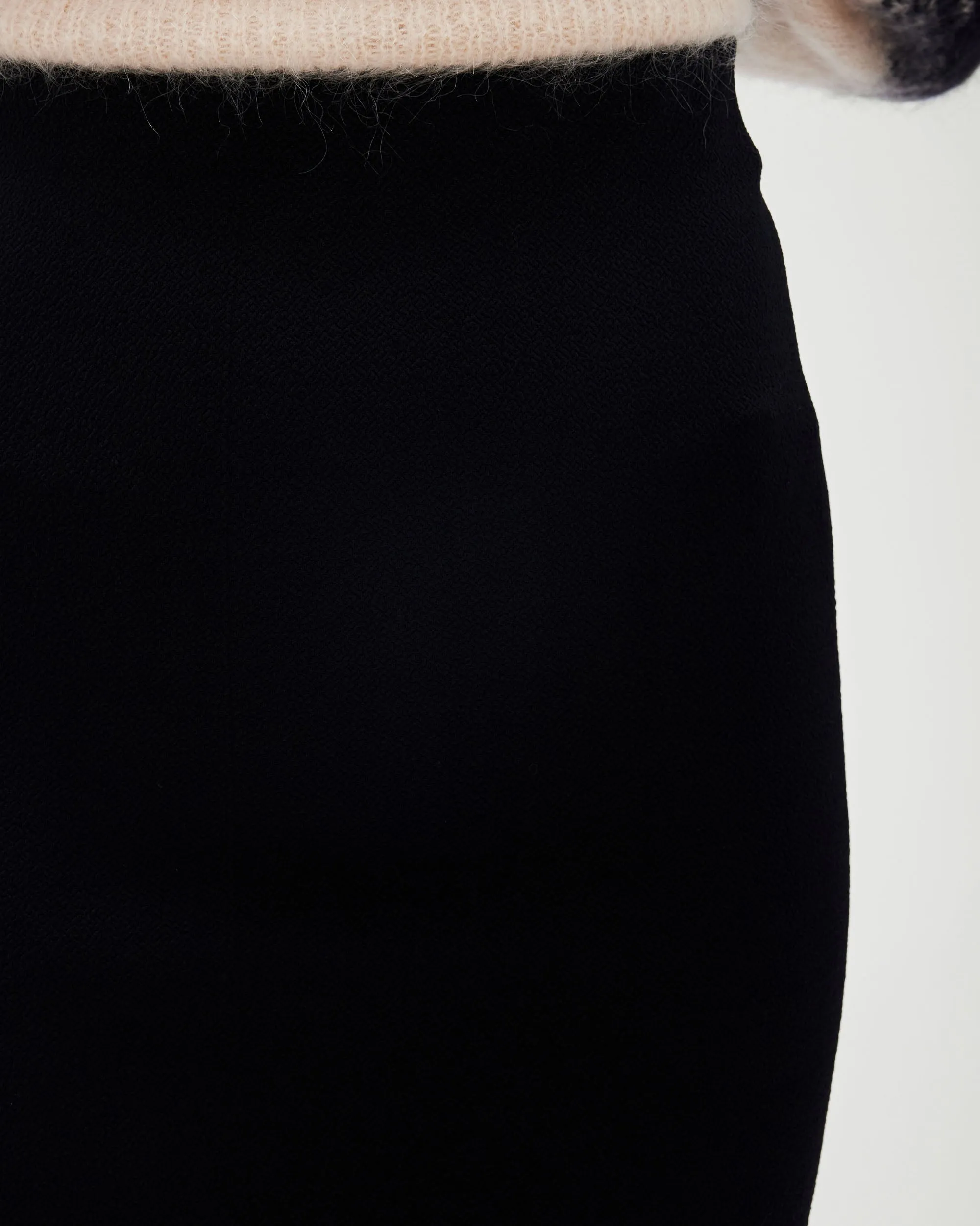 Tube Skirt in Black Stretch Jacquard
