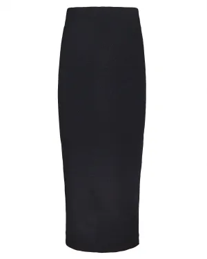 Tube Skirt in Black Stretch Jacquard