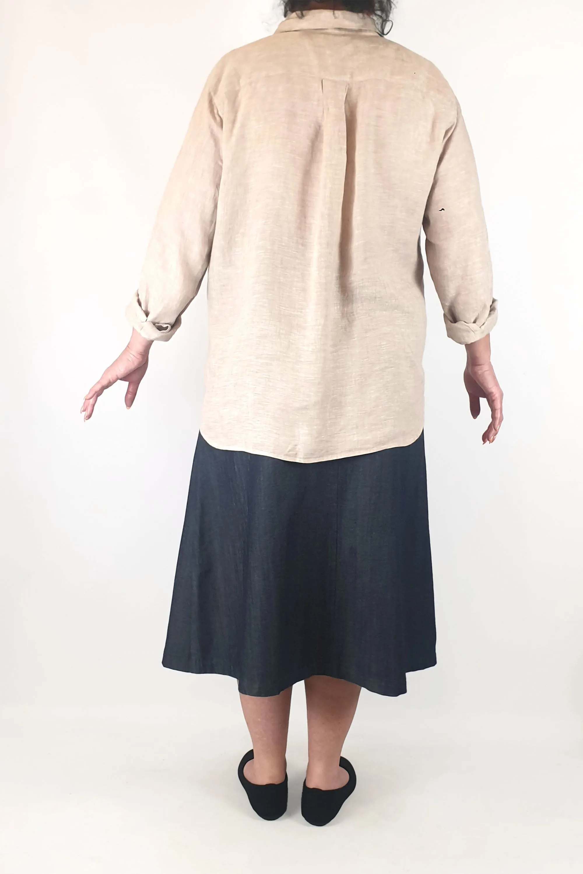 Uniqlo tan linen shirt size XXL