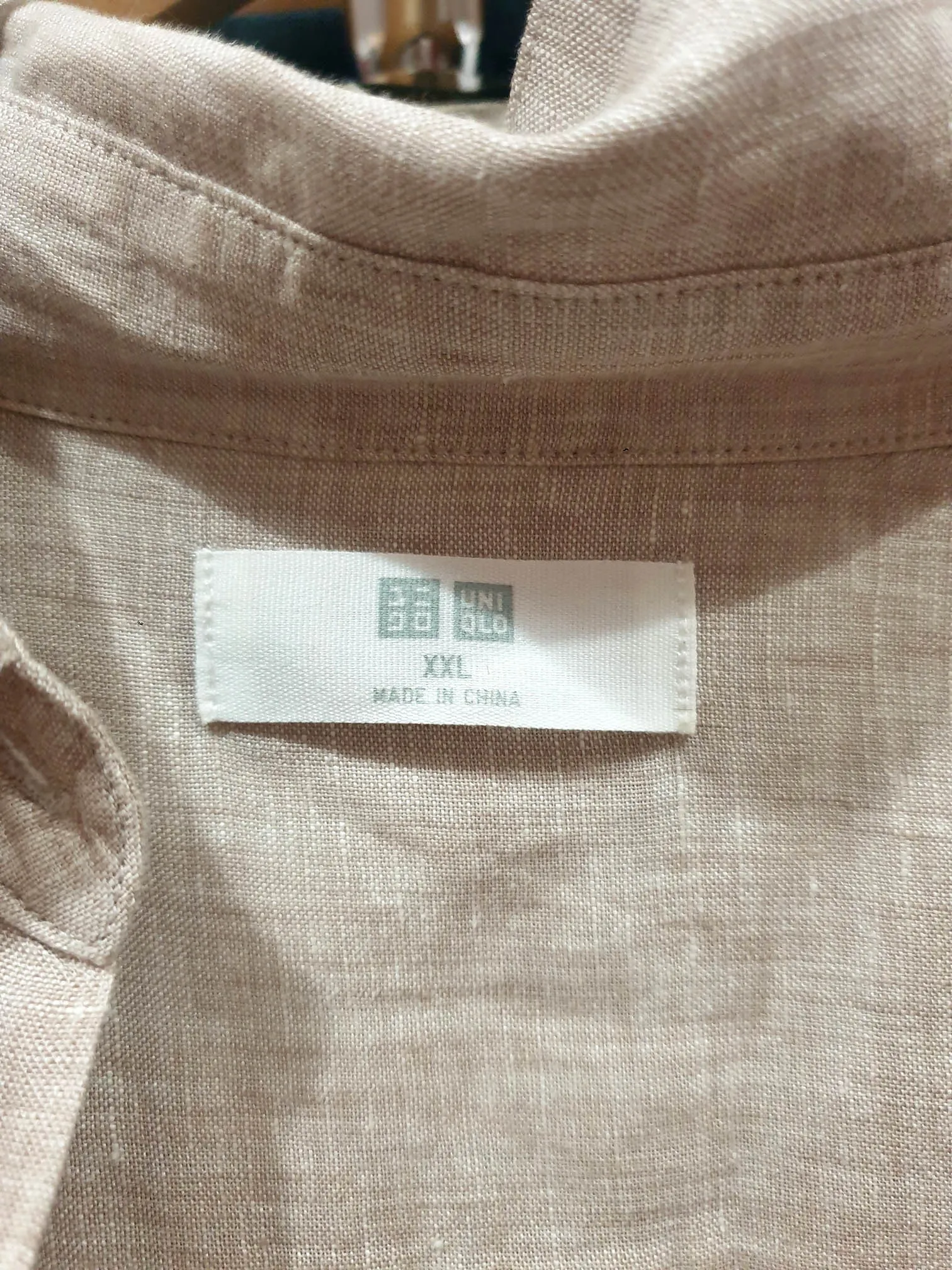 Uniqlo tan linen shirt size XXL