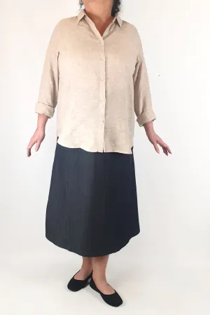 Uniqlo tan linen shirt size XXL