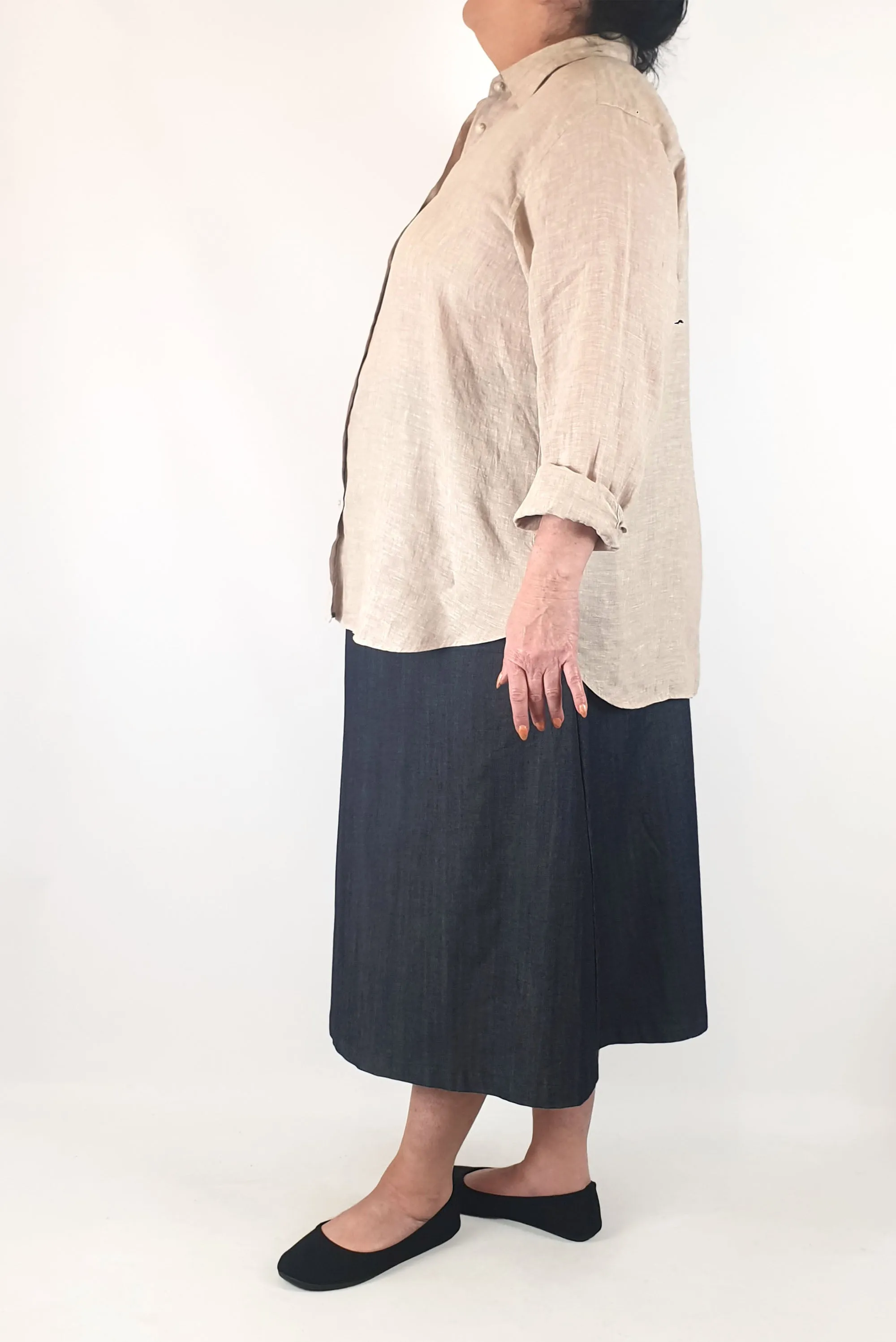 Uniqlo tan linen shirt size XXL