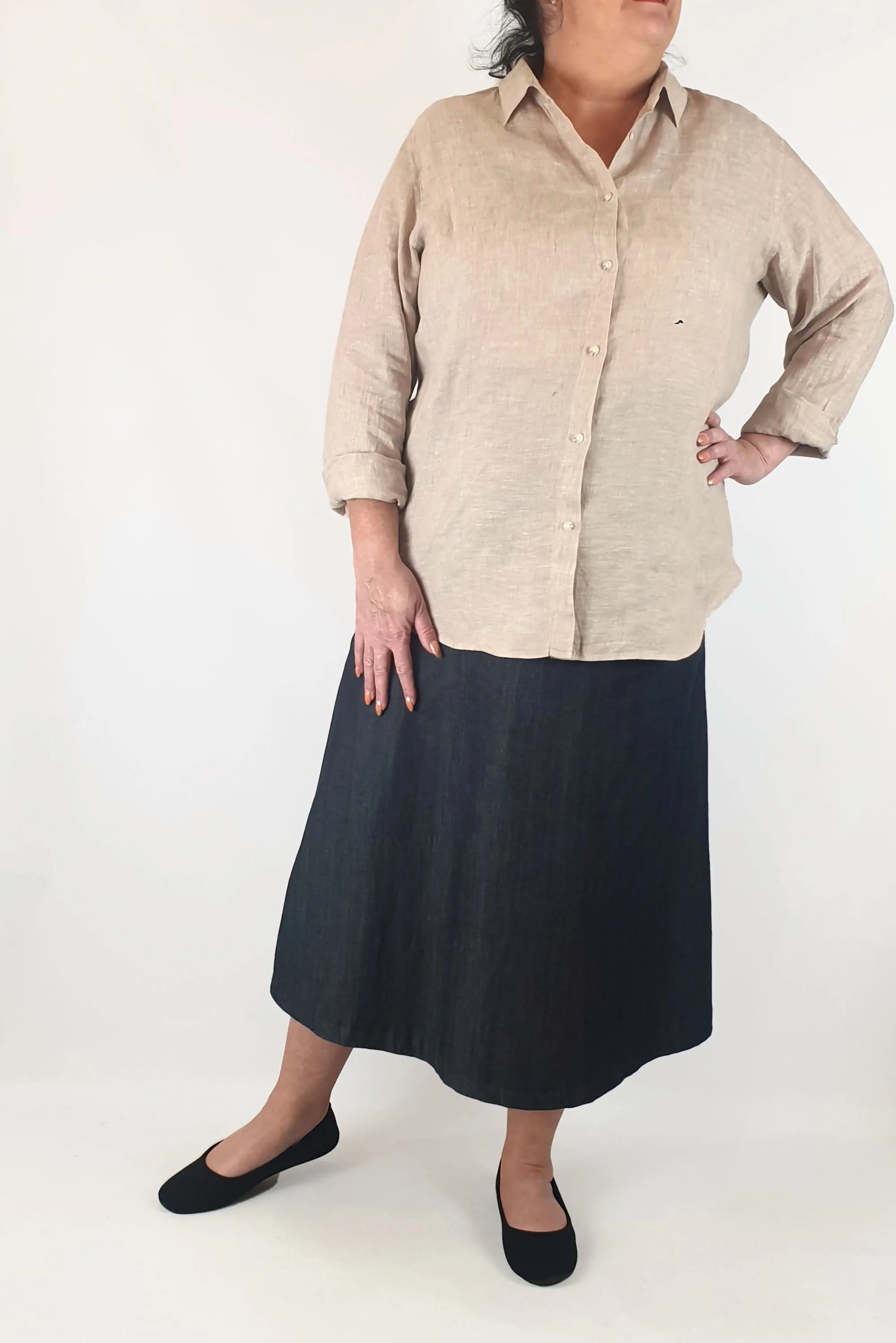 Uniqlo tan linen shirt size XXL