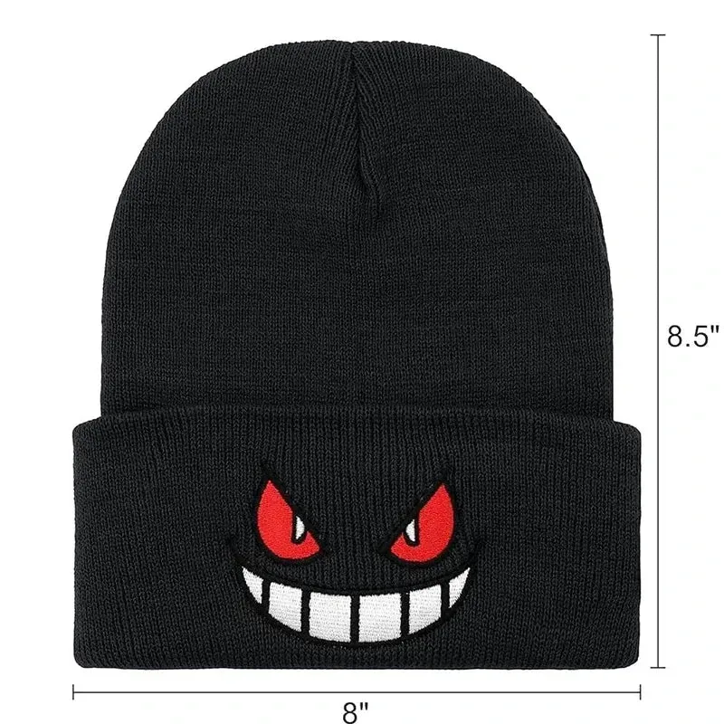 Unisex Cartoon Embroidered Knitted Hat for Cosplay