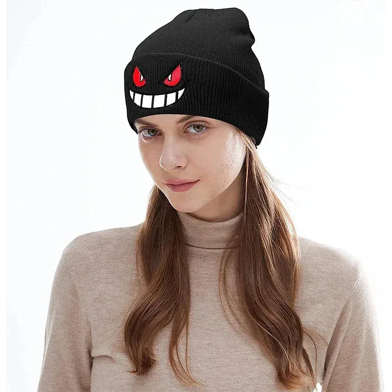 Unisex Cartoon Embroidered Knitted Hat for Cosplay