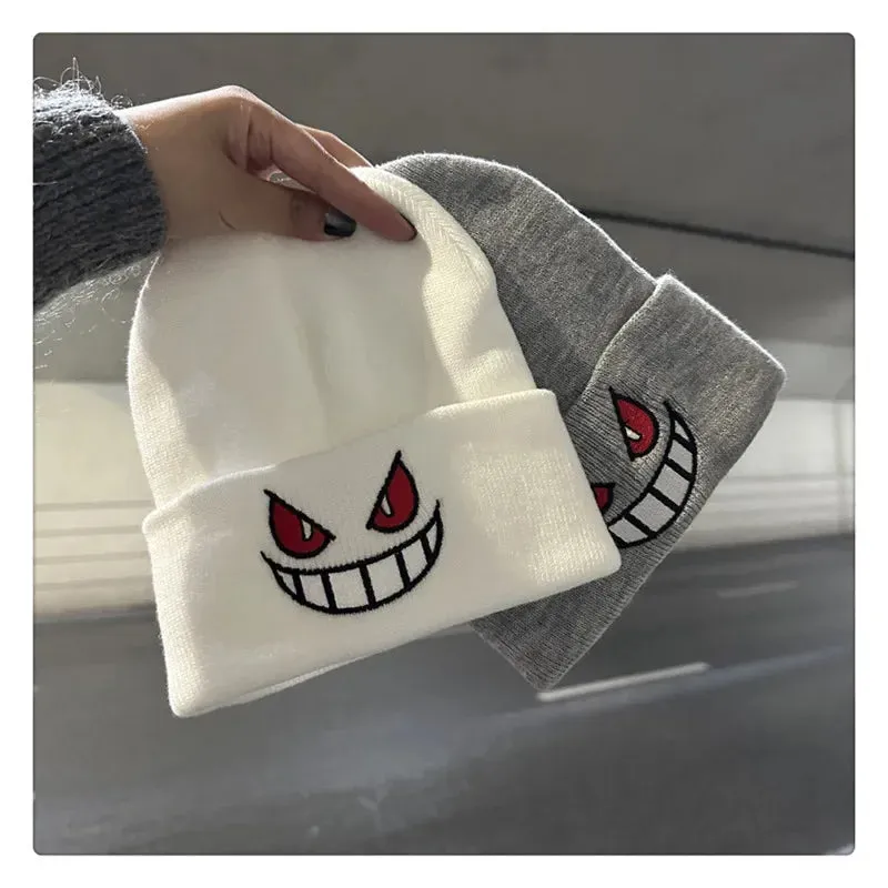 Unisex Cartoon Embroidered Knitted Hat for Cosplay