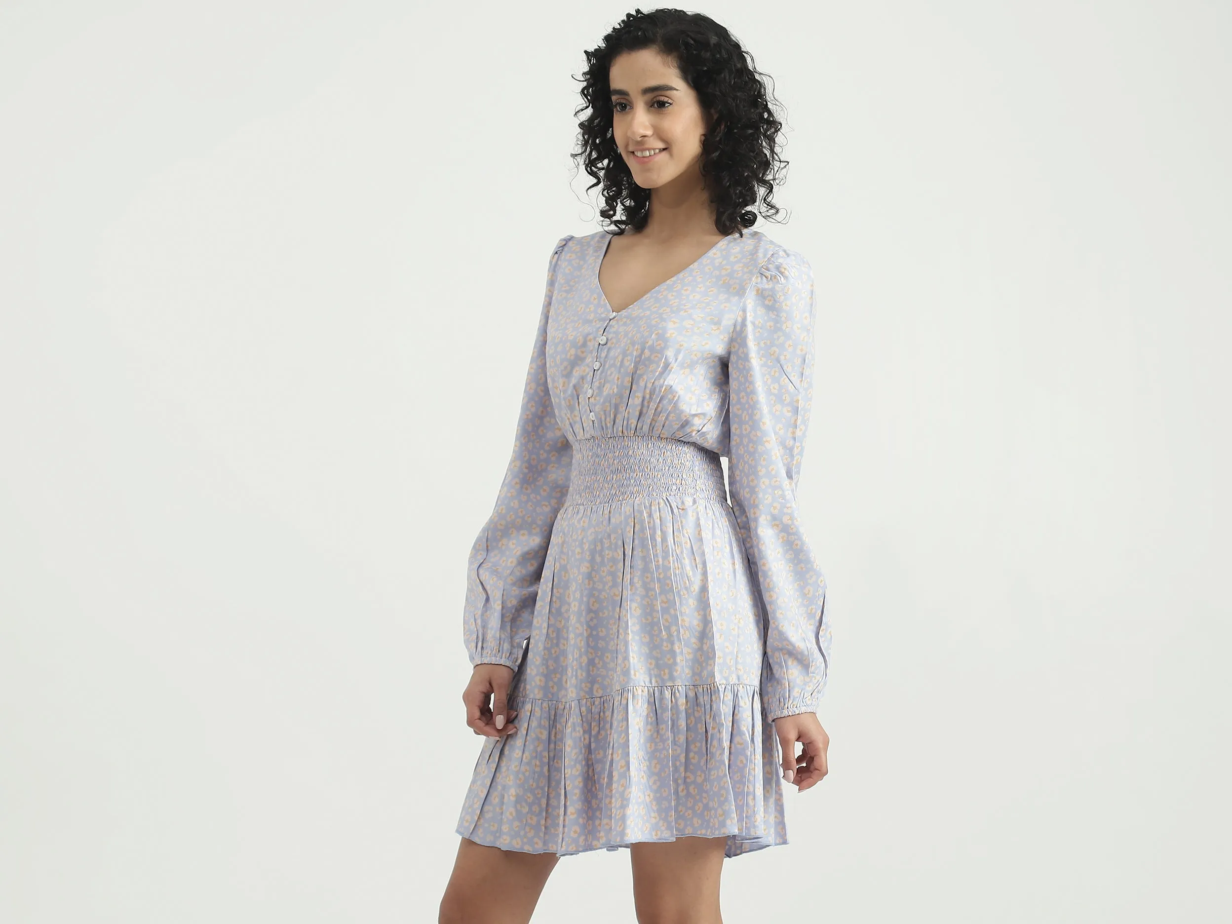 Viscose Printed V-Neck Women Dresses