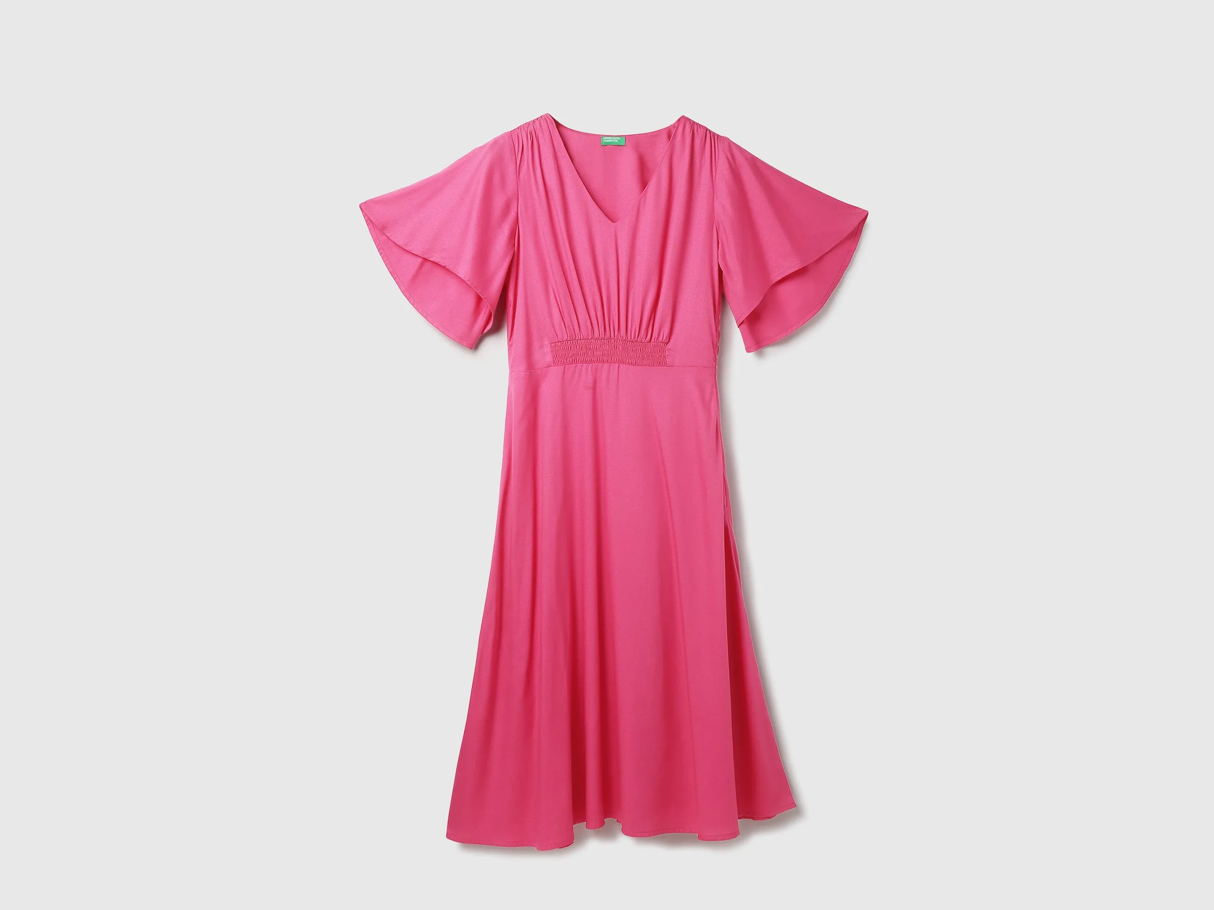 Viscose Solid V-Neck Women Dresses